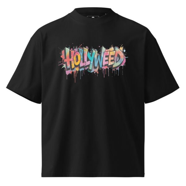 unisex-organic-oversized-high-neck-t-shirt-black-front-68f1c281a7df9.jpg Hollyweed E - Unisex organic oversized high neck t-shirt