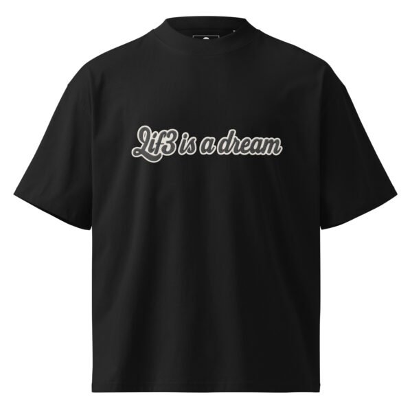 unisex-organic-oversized-high-neck-t-shirt-black-front-68f3cad93679f.jpg Embroidered Style Db - Unisex organic oversized high neck t-shirt