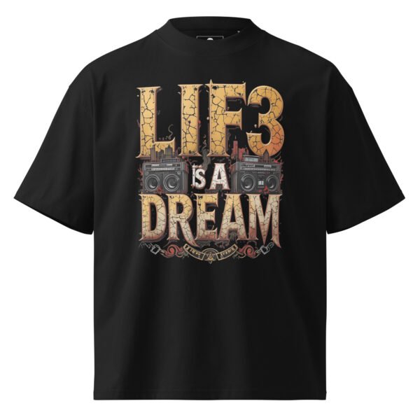 unisex-organic-oversized-high-neck-t-shirt-black-front-68f5d1a804910.jpg Graffiti D - Unisex organic oversized high neck t-shirt