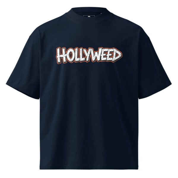unisex-organic-oversized-high-neck-t-shirt-french-navy-front-68f1c390172de.jpg Hollyweed F - Unisex organic oversized high neck t-shirt