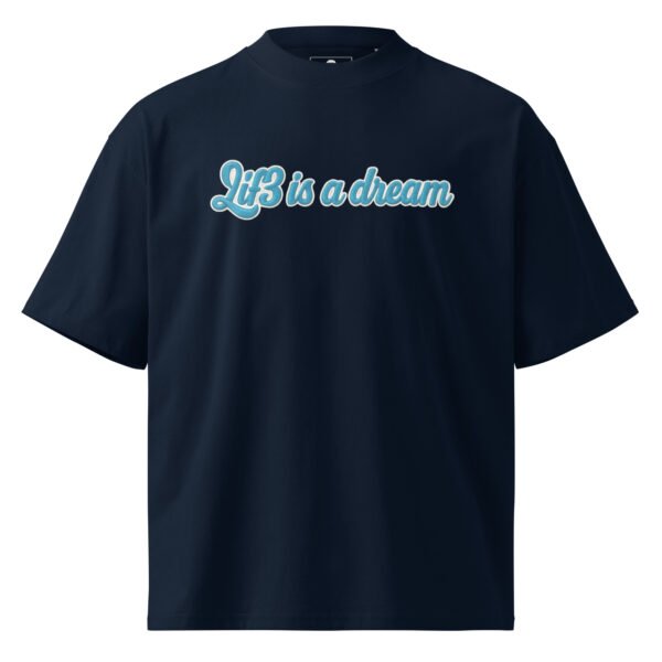 unisex-organic-oversized-high-neck-t-shirt-french-navy-front-68f1d6426ff25.jpg Embroidered Style Db - Unisex organic oversized high neck t-shirt