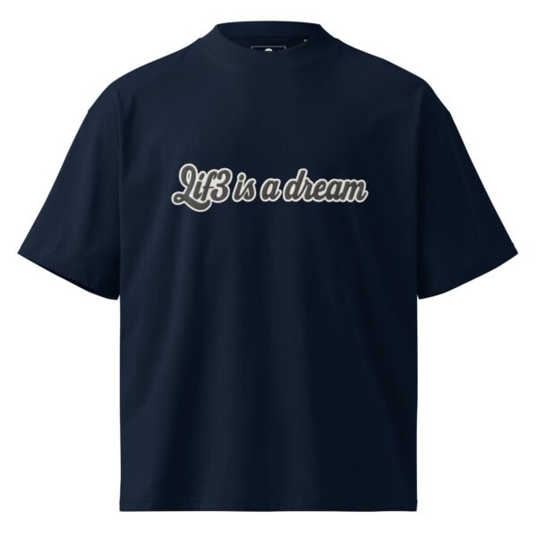 unisex-organic-oversized-high-neck-t-shirt-french-navy-front-68f3cad93822b.jpg Embroidered Style Db - Unisex organic oversized high neck t-shirt