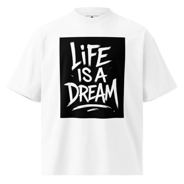 unisex-organic-oversized-high-neck-t-shirt-white-front-68f3d76b4cb0a.jpg Graffiti B - Unisex organic oversized high neck t-shirt