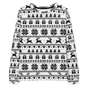 Christmas E bw Unisex cotton sweatshirt